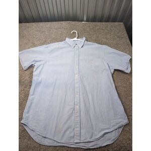 Ralph Lauren Seersucker Striped Short Sleeve Button Down Shirt Men 2XL Tall